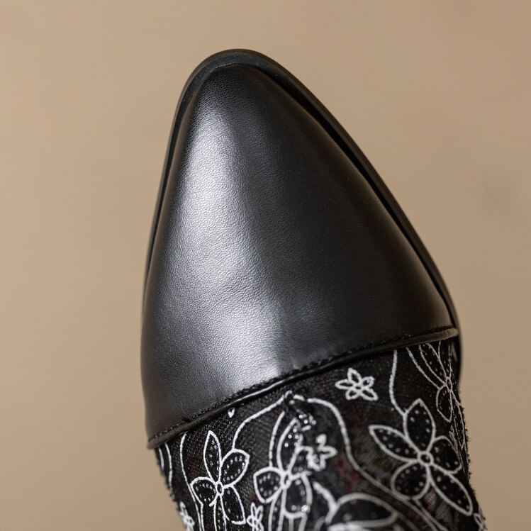 Boots Lace Heel Block Short