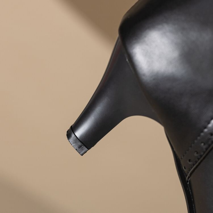 Low Short Boots Heel Mesh Pointed