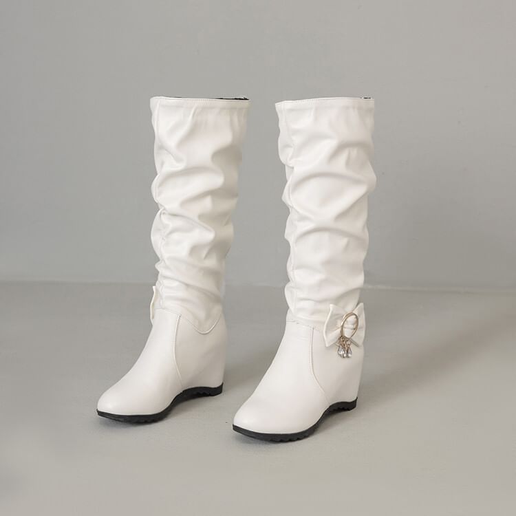 Hidden Tall Faux Wedge Leather Boots