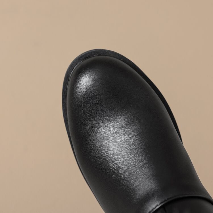 Faux Buckled Fur Short Boots