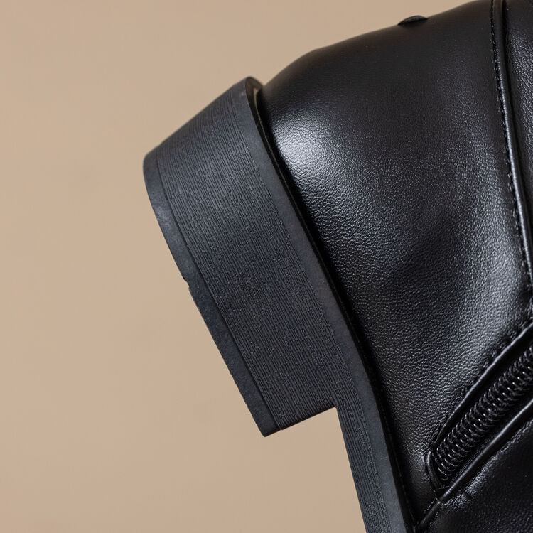 Faux Buckled Fur Short Boots