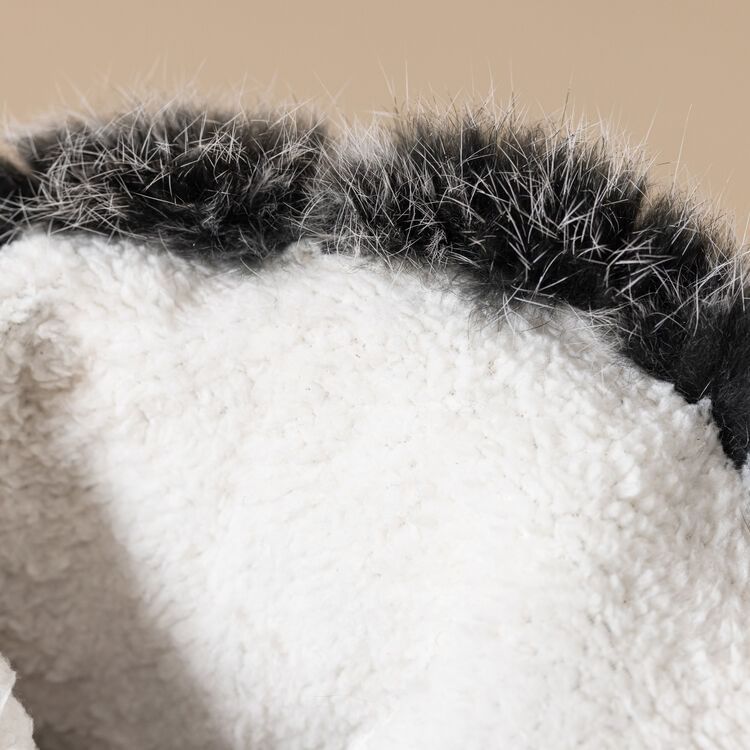 Faux Buckled Fur Short Boots