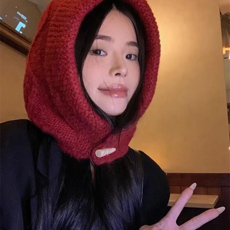 Balaclava Cable Plain Knit