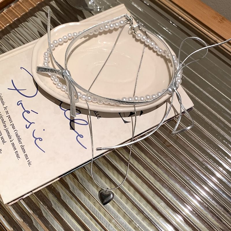 Layered Set Heart Braded / Necklace