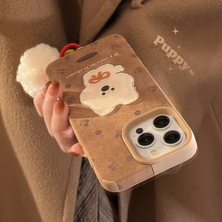 Case Phone / Dog Pom Set Charm