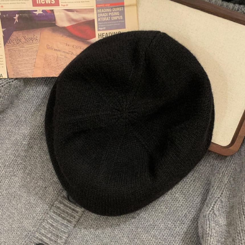 Plain Knit Cap Newsboy
