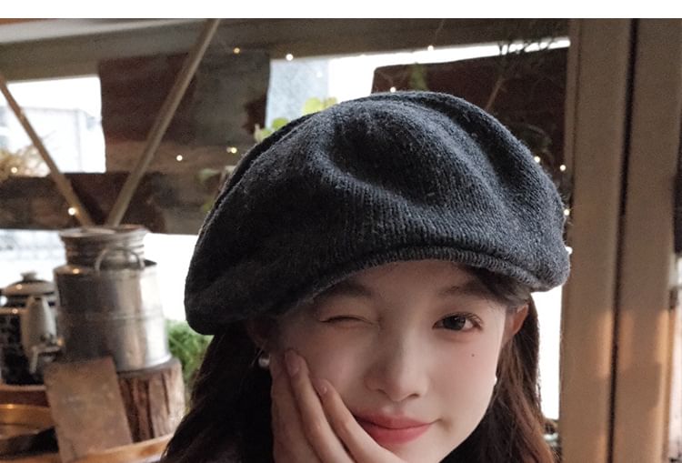 Plain Knit Cap Newsboy
