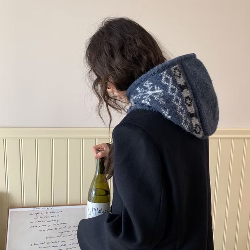 Knit Balaclava Print Snowflake