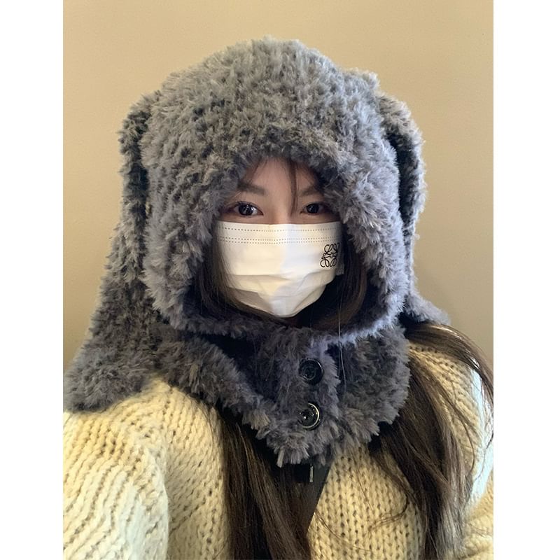 Ear Rabbit Chenille Balaclava