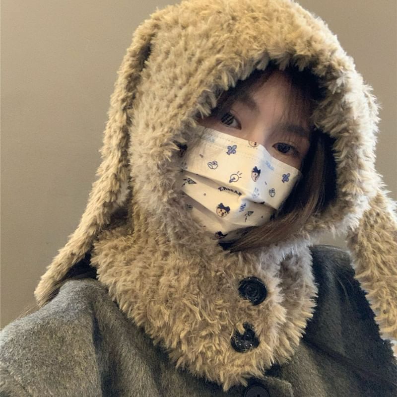 Ear Rabbit Chenille Balaclava