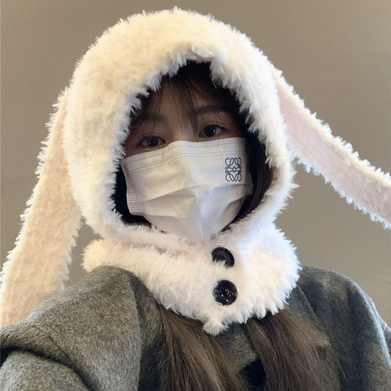 Ear Rabbit Chenille Balaclava