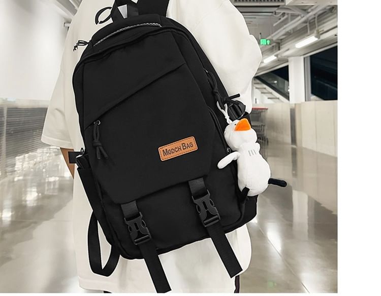 Bag Nylon Set Backpack Laptop Buckled Charm Plain /