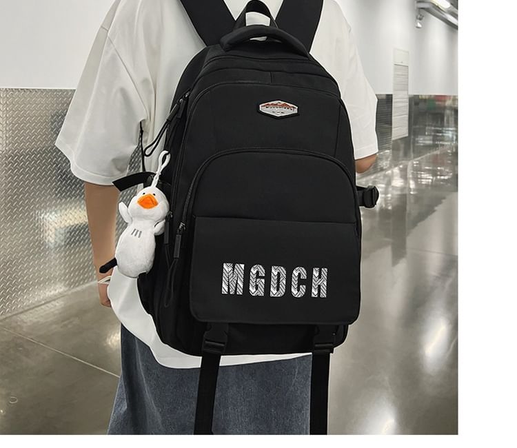 Bag Backpack Nylon Print Lettering Set Laptop Charm /