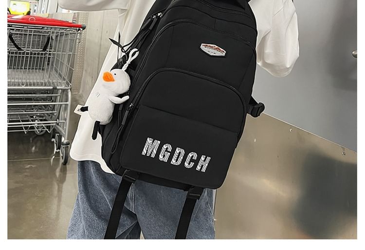 Bag Backpack Nylon Print Lettering Set Laptop Charm /