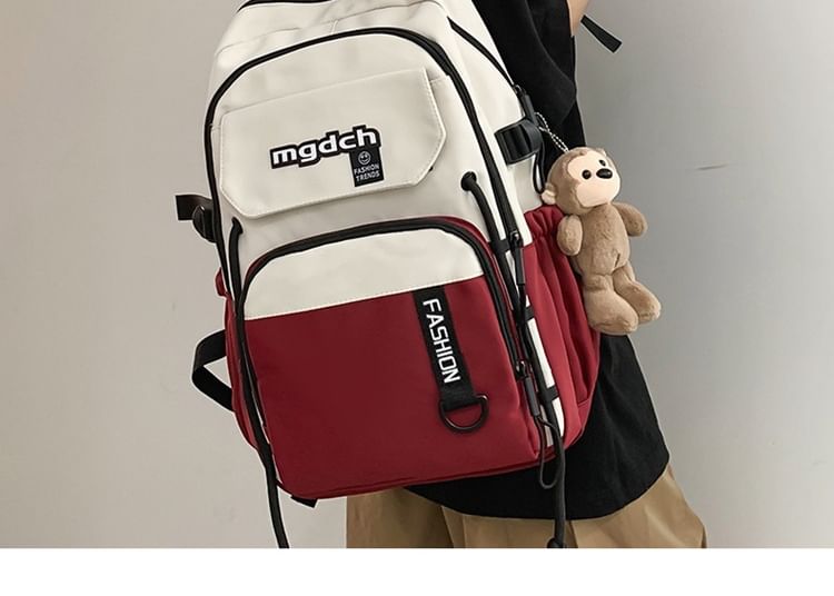 Nylon Tone Bag Lettering Set Laptop Tote Print Backpack Charm / Two