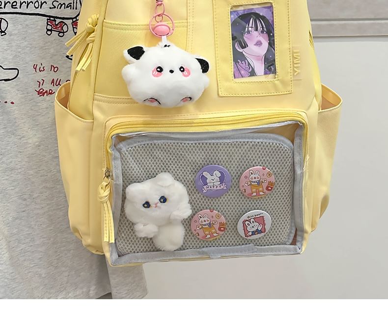 PVC Set Charm Bag Badge Panel Nylon Backpack Laptop /