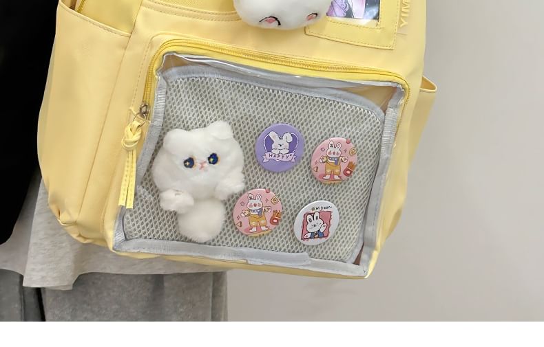 PVC Set Charm Bag Badge Panel Nylon Backpack Laptop /