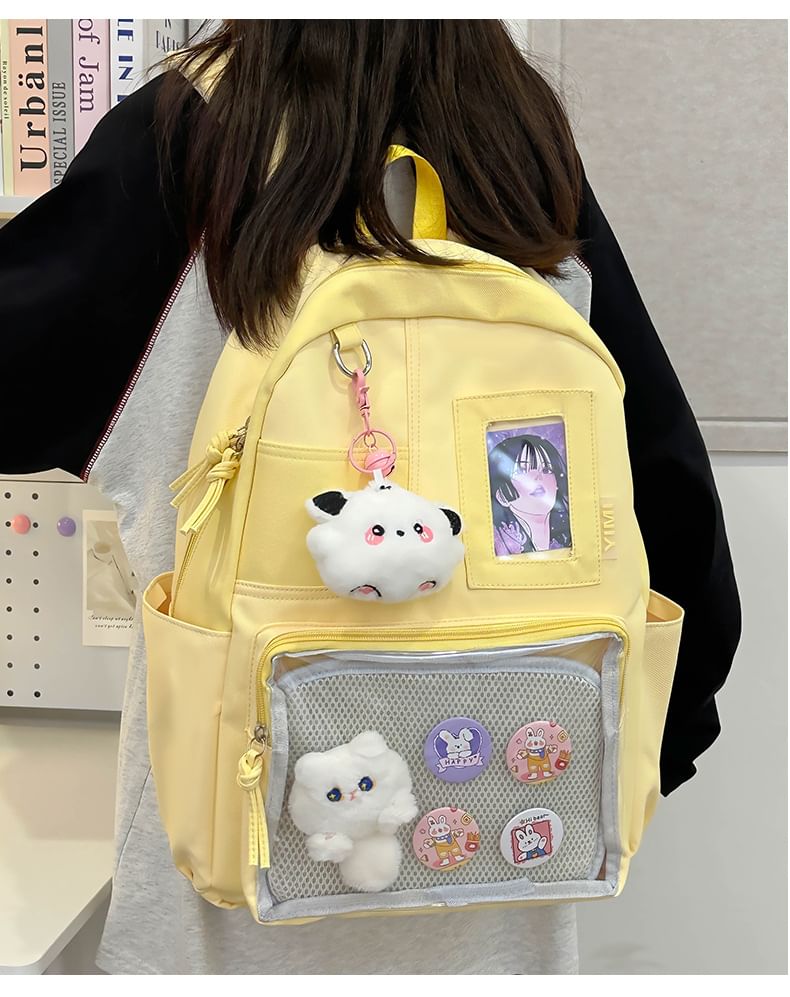 PVC Set Charm Bag Badge Panel Nylon Backpack Laptop /