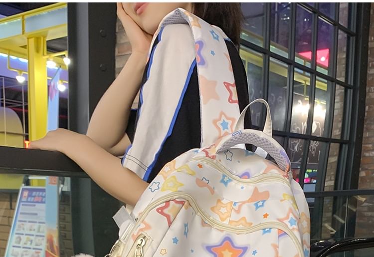 Set Laptop Bag Star / Backpack Print Charm Nylon