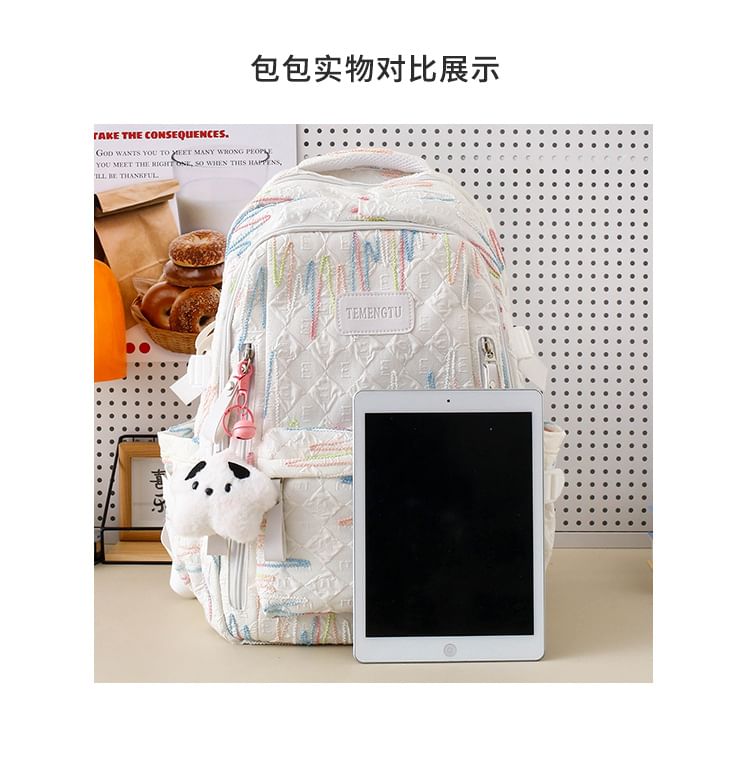 Set Bag Nylon / Pencil Charm Embroidered Tote Case Laptop Backpack
