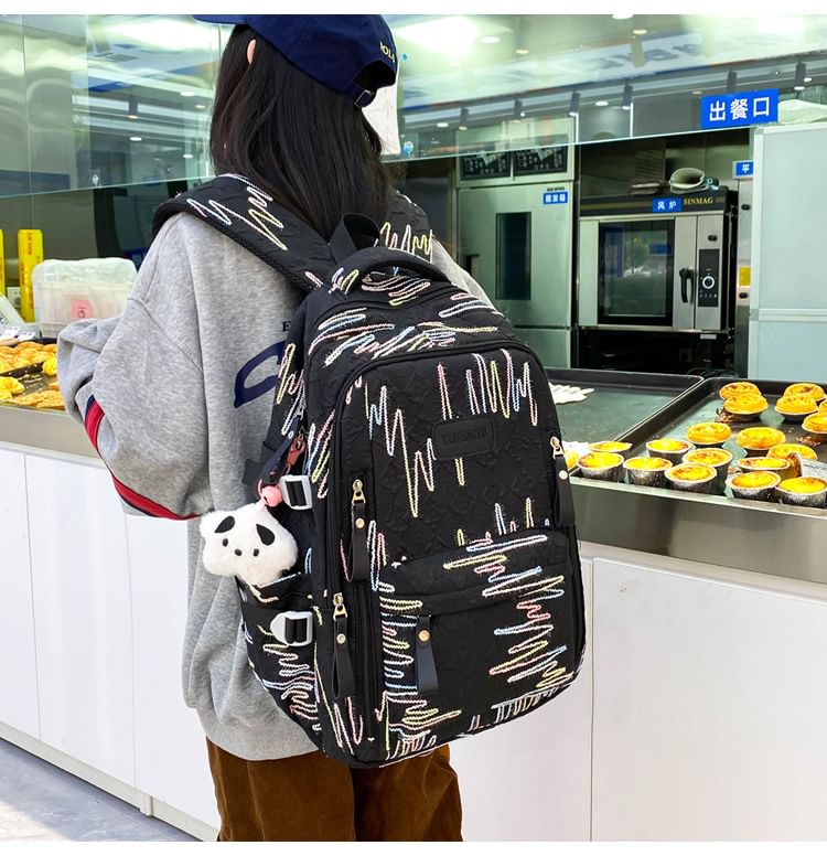 Set Bag Nylon / Pencil Charm Embroidered Tote Case Laptop Backpack