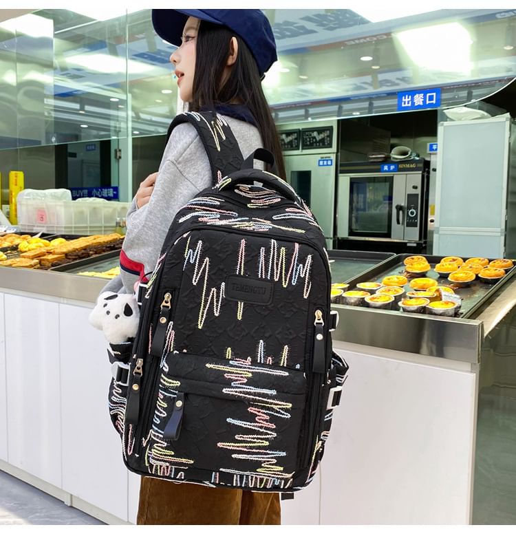 Set Bag Nylon / Pencil Charm Embroidered Tote Case Laptop Backpack