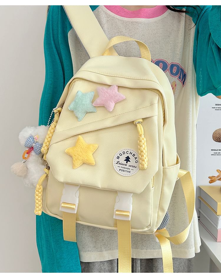 Set Laptop / Lettering Bag Star Backpack Badge Charm Nylon Applique