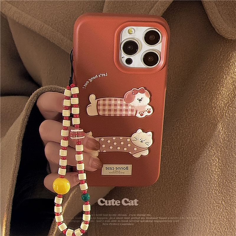 Animal Phone Case / Strap / Set - iPhone 16 Pro Max / 16 Pro / 16 Plus / 16 / 15 Pro Max / 15 Pro / 15 Plus / 15 / 14 Pro Max / 14 Pro / 14 Plus / 14 / 13 Pro Max / 13 Pro / 13