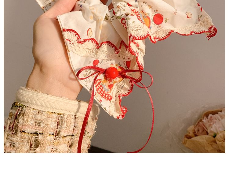 Lace Trim Bow Scrunchie