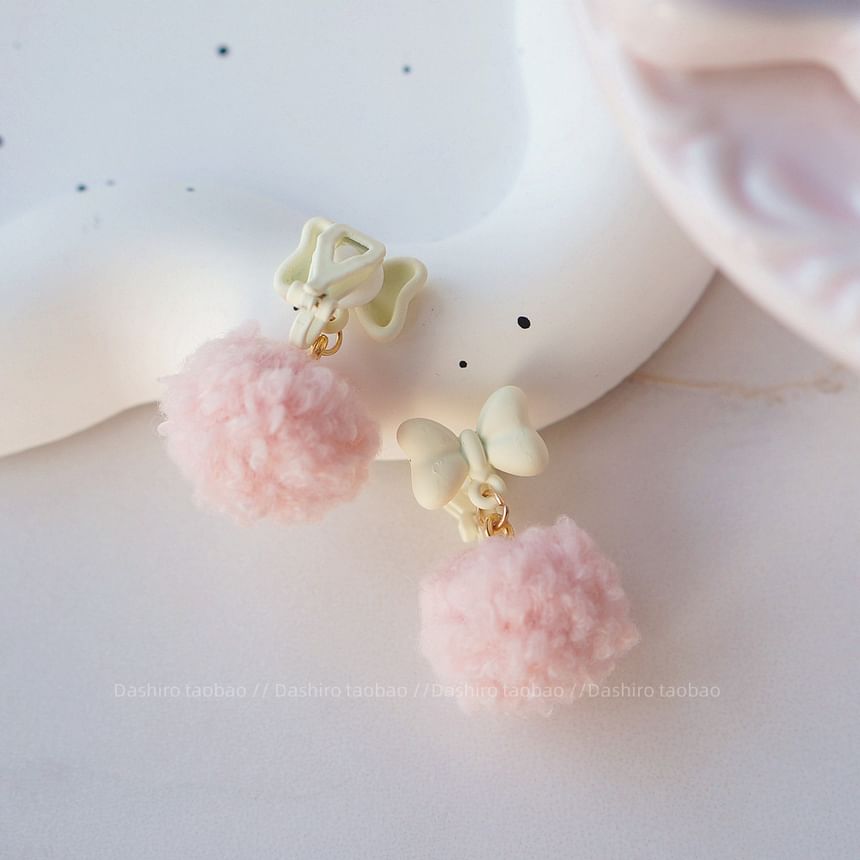 Pom Pom Drop Earring / Clip-On Earring