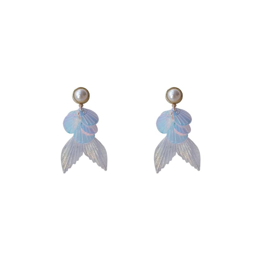 / Tail Drop Pearl Mermaid Clip-On Earring Faux