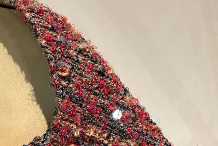 Sequin Stiletto Toe Pointed Pumps Tweed