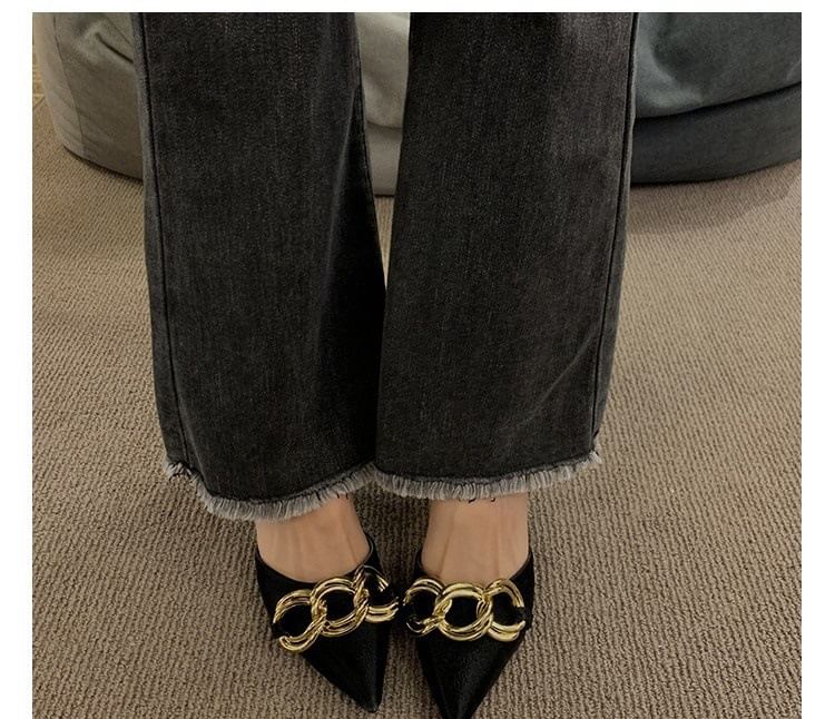 Toe Pointed D'Orsay Pumps Stiletto Chained