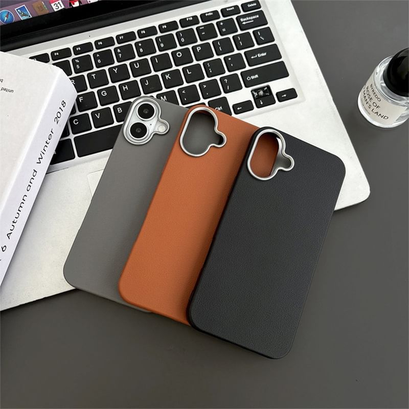 Plain Faux Leather Phone Case