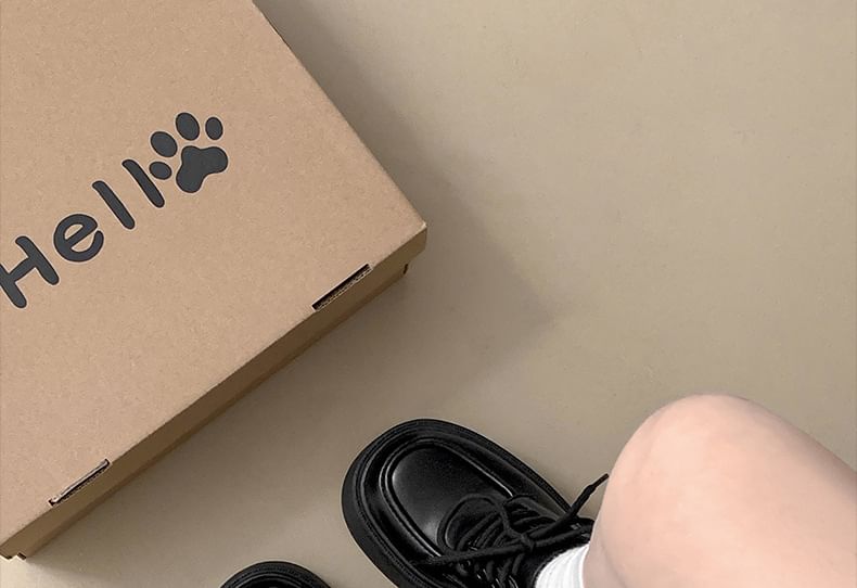 Heel Lace-Up Shoes Chunky Derby Platform