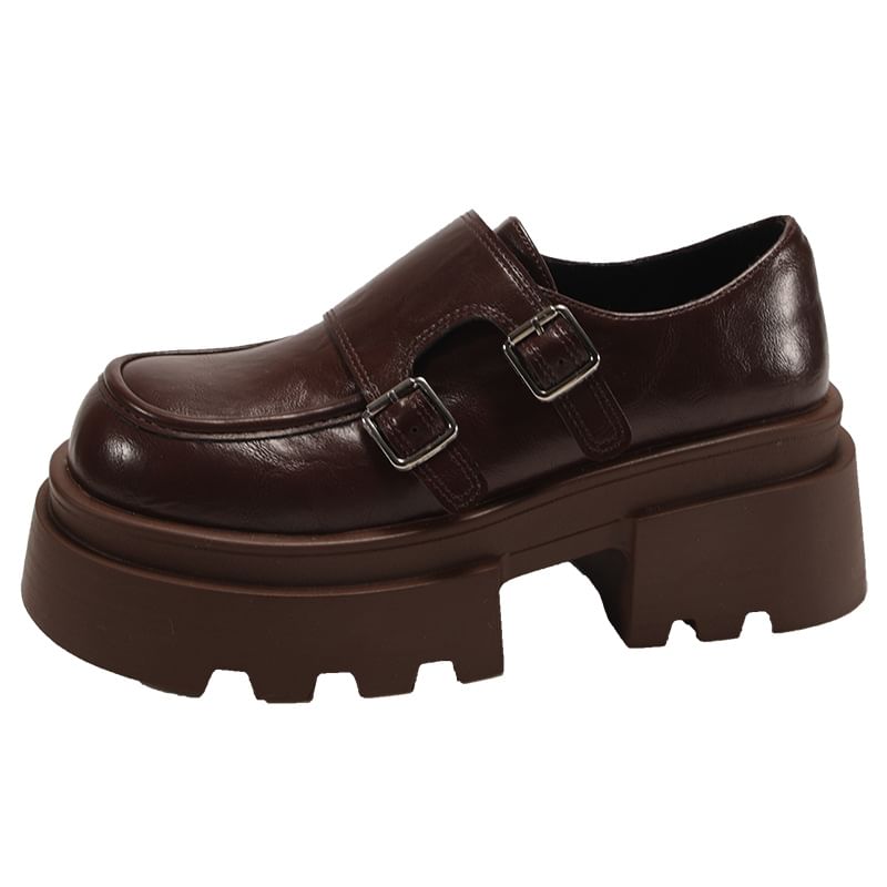 Strap Monk Loafers Platform