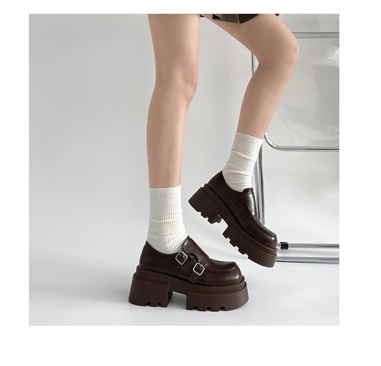 Strap Monk Loafers Platform