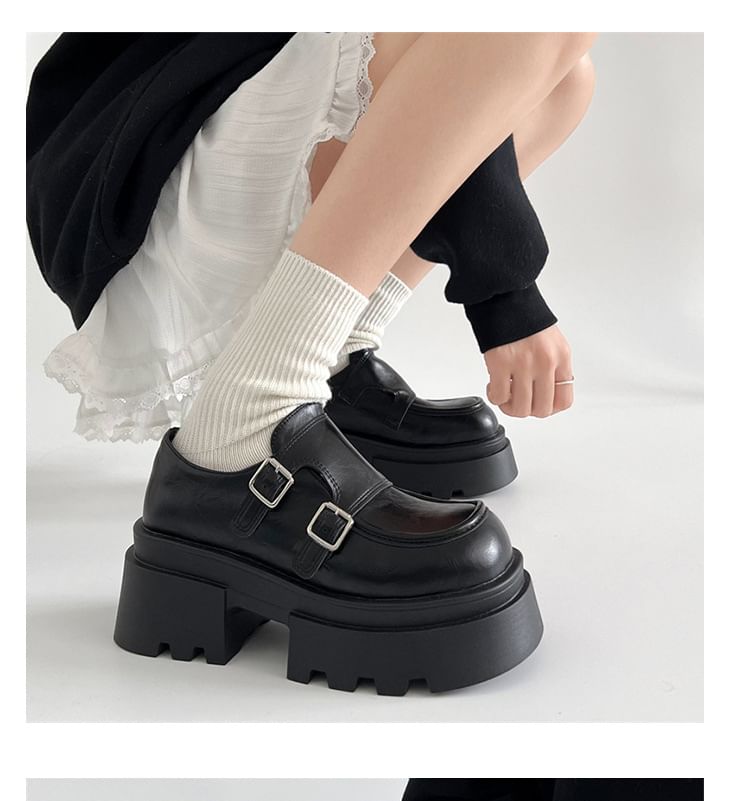 Strap Monk Loafers Platform
