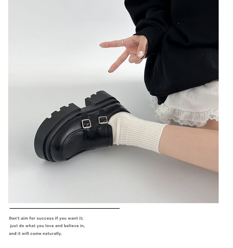 Strap Monk Loafers Platform