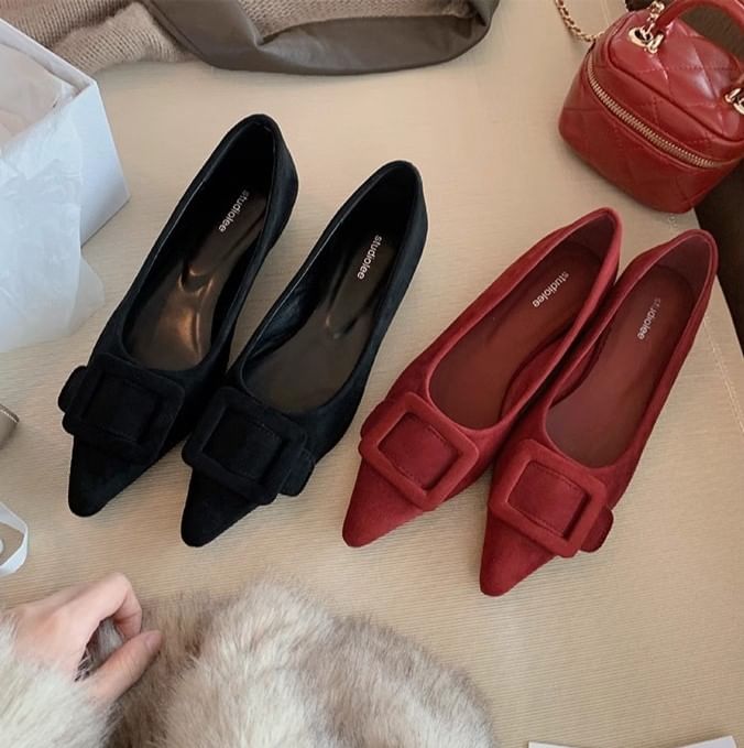 Flats Buckled Toe Pointed