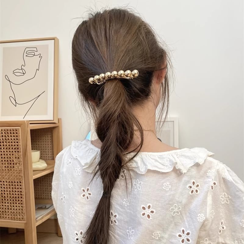 Alloy Clip Polished Bead Hair