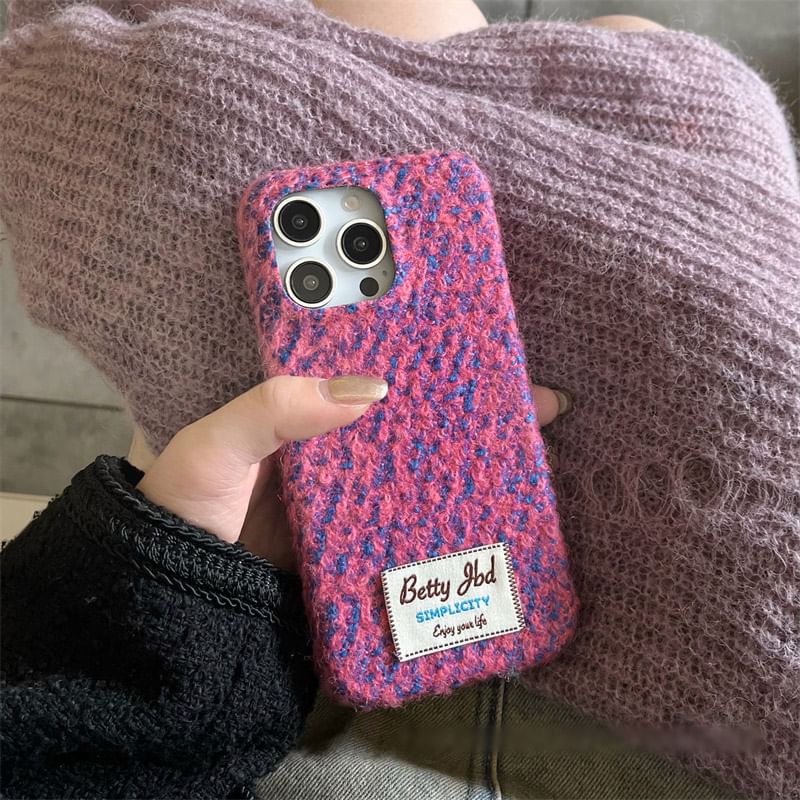 Phone Case Applique Lettering Melange