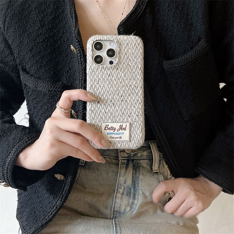 Phone Case Applique Lettering Melange