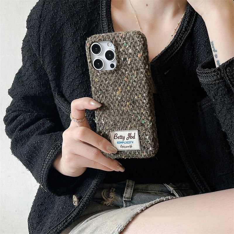 Phone Case Applique Lettering Melange