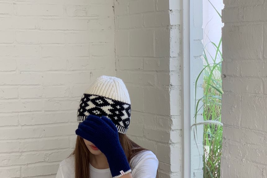Patterned Beanie Knit