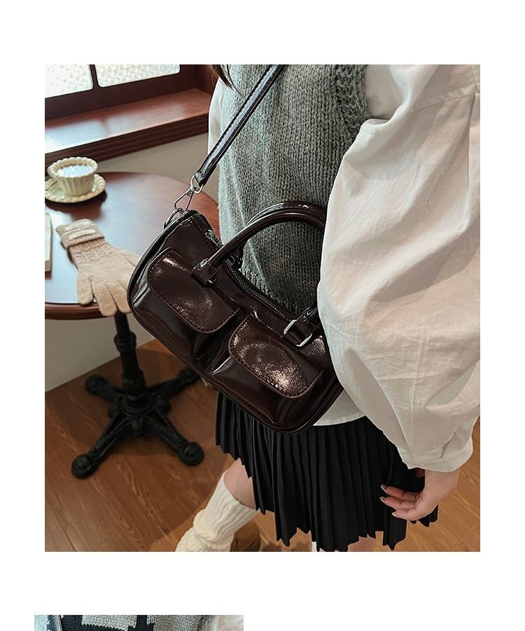 Faux Leather Multi-Pocket Crossbody Bag