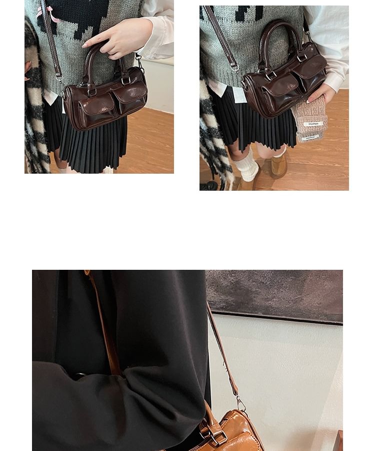 Faux Leather Multi-Pocket Crossbody Bag