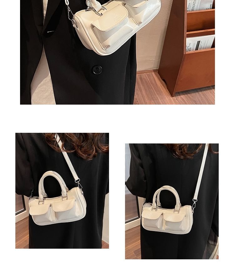 Faux Leather Multi-Pocket Crossbody Bag