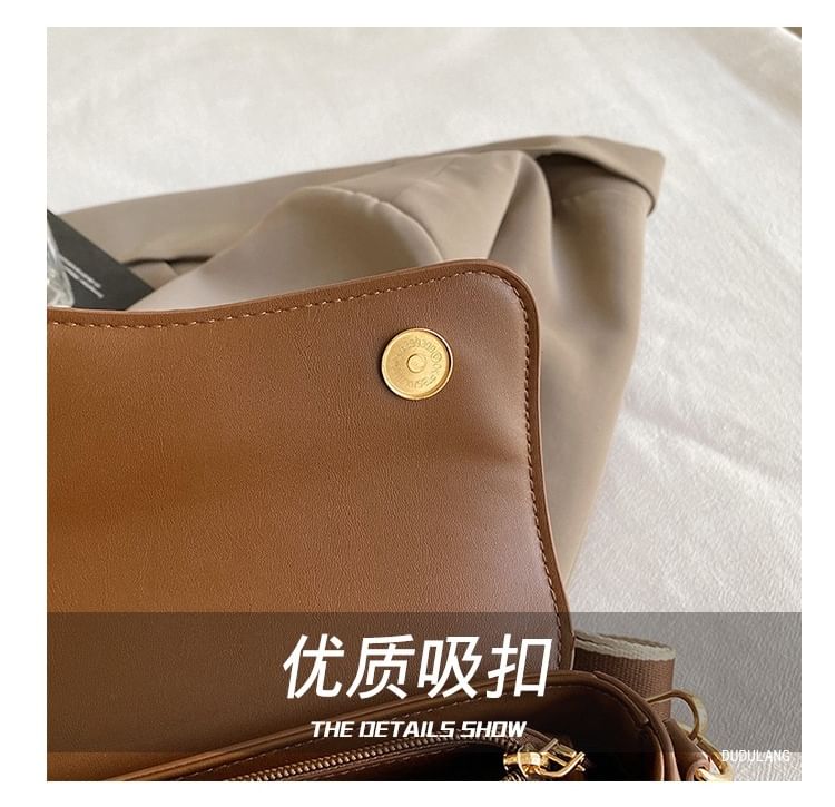 Faux Shoulder Leather Asymmetrical Bag