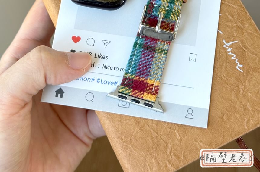 Plaid Band Watch Apple Fabric
